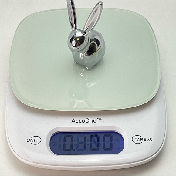 CHROME Bunny Rabbit Ring Holder Paperweight - Picture 6 of 11